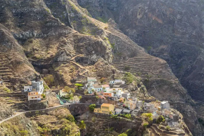 Framed Print : Village on mountain, Fontainhas, Santo Antao Island, Cape Verde Framed Print : Village on mountain, Fontainhas, Santo Antao Island, Cape Verde