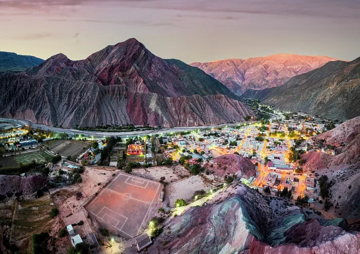 Framed Print : Village among mountains with a soccer field, Purmamarca, Jujuy, Quebrada de Humahuaca, Argentina Framed Print : Village among mountains with a soccer field, Purmamarca, Jujuy, Quebrada de Humahuaca, Argentina