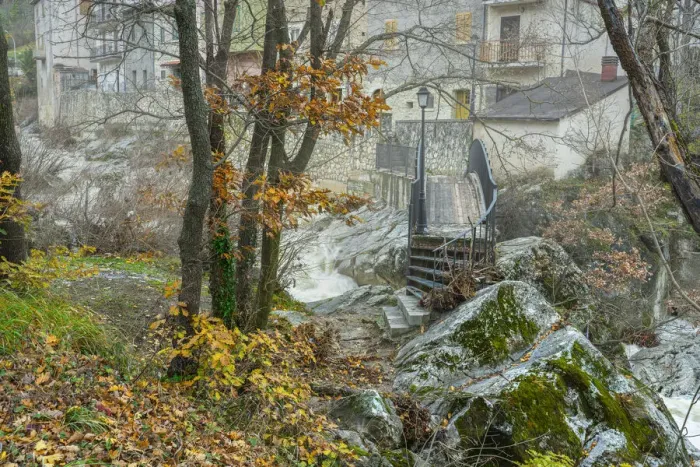 Framed Print : The village of Palena, shrouded in the morning fog. The Aventine river flows tumultuously Framed Print : The village of Palena, shrouded in the morning fog. The Aventine river flows tumultuously