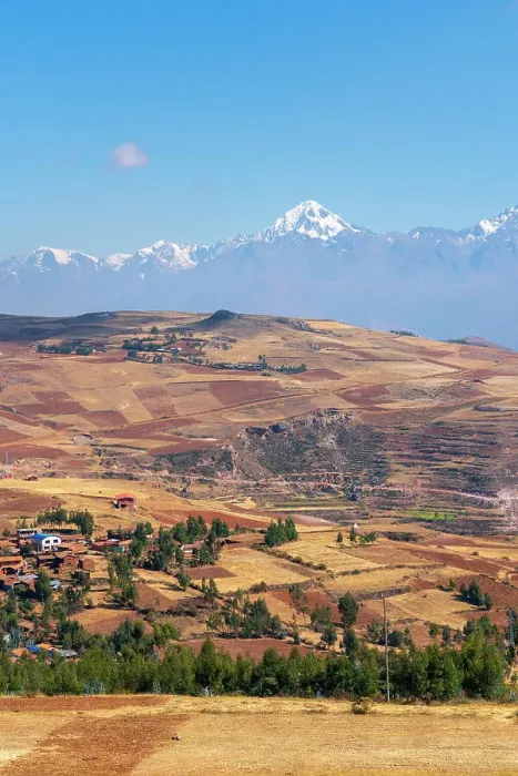 Framed Print : Village Racchi near Chinchero with distant views of snowcapped Andes mountains, Sacred Valley, Urubamba Province, Cusco Region, Peru Framed Print : Village Racchi near Chinchero with distant views of snowcapped Andes mountains, Sacred Valley, Urubamba Province, Cusco Region, Peru