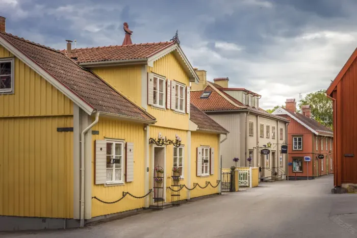 Framed Print : Village street in Sigtuna, Stockholm County, Sweden Framed Print : Village street in Sigtuna, Stockholm County, Sweden