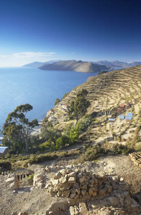 Framed Print : Village of Yumani on Isla del Sol (Island of the Sun), Lake Titicaca, Bolivia Framed Print : Village of Yumani on Isla del Sol (Island of the Sun), Lake Titicaca, Bolivia