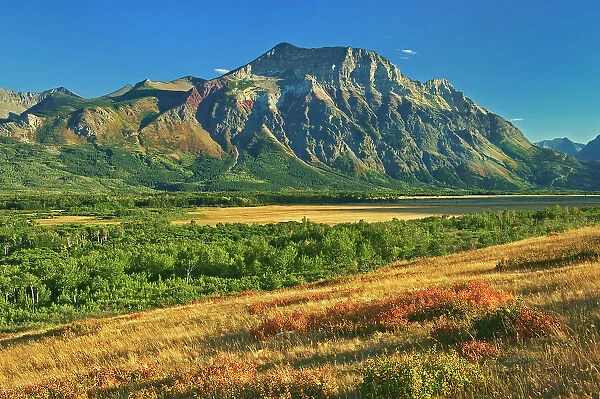 Vimy Ridge. Canadian Rocky Mountains. Vimy Peak is the front range mountain standing east of the townsite in Waterton National Park. Vimy Ridge stretches for three km to the southeast of the peak