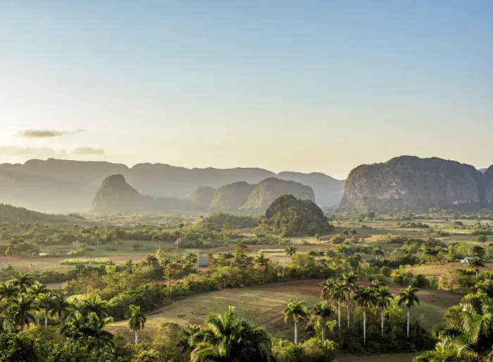 Framed Print : Vinales Valley at sunset, elevated view, UNESCO World Heritage Site Framed Print : Vinales Valley at sunset, elevated view, UNESCO World Heritage Site