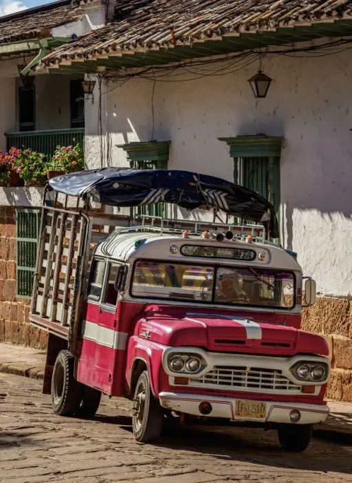 Framed Print : Vintage Car in Barichara, Santander Department, Colombia Framed Print : Vintage Car in Barichara, Santander Department, Colombia