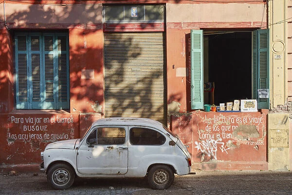 A vintage car in a street of La Boca, Buenos Aires, Argentina