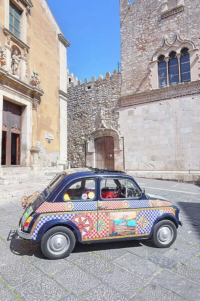 Vintage car, Taormina, Sicily, Italy