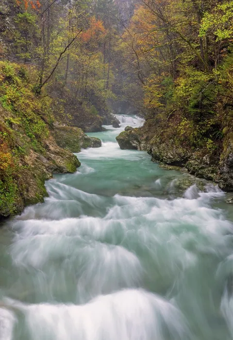 Framed Print : Vintgar Gorge and Radovna River in Autumn, near Bled, Slovenia Framed Print : Vintgar Gorge and Radovna River in Autumn, near Bled, Slovenia