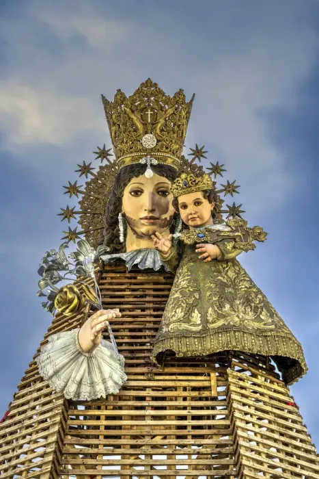 Framed Print : Virgen de los desamparados (Our Lady of the Forsaken) in preparation for the offering of the flowers ceremony during the Fallas festival in Valencia, Spain Framed Print : Virgen de los desamparados (Our Lady of the Forsaken) in preparation for the offering of the flowers ceremony during the Fallas festival in Valencia, Spain