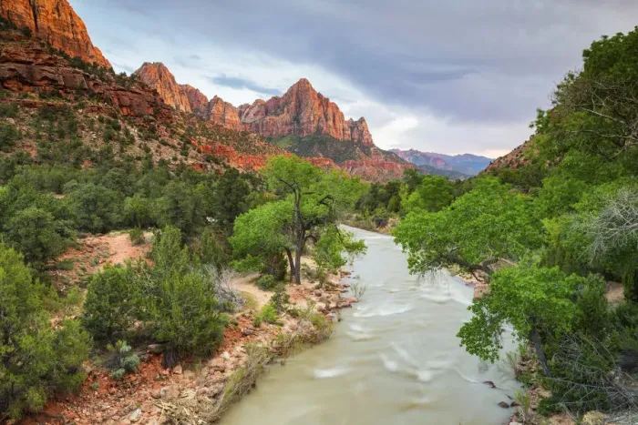 Framed Print : Virgin river and the Watchman, Zion National Park, Utah, USA Framed Print : Virgin river and the Watchman, Zion National Park, Utah, USA
