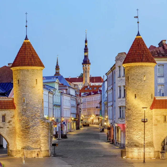 Framed Print : Viru Gate at dawn, Old Town, Tallinn, Estonia Framed Print : Viru Gate at dawn, Old Town, Tallinn, Estonia