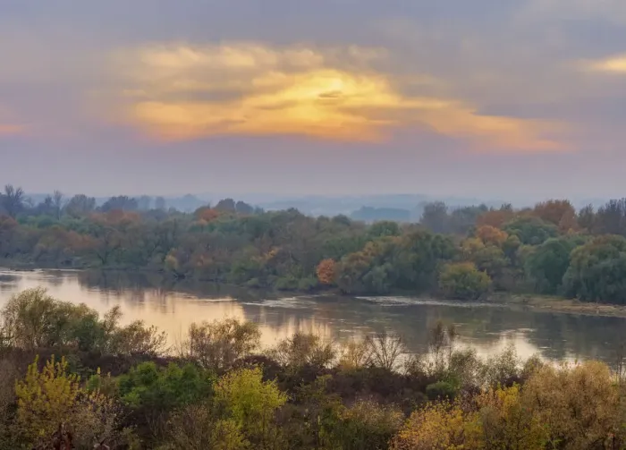 Framed Print : Vistula River at sunset, elevated view, Kaliszany Kolonia, Lublin Voivodeship, Poland Framed Print : Vistula River at sunset, elevated view, Kaliszany Kolonia, Lublin Voivodeship, Poland