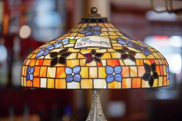 Detail of a vitreaux lamp inside the Notable Bar 'Cafe Las Violetas' (Spanish: Confiteria Las Violetas), Almagro, Buenos Aires, Argentina