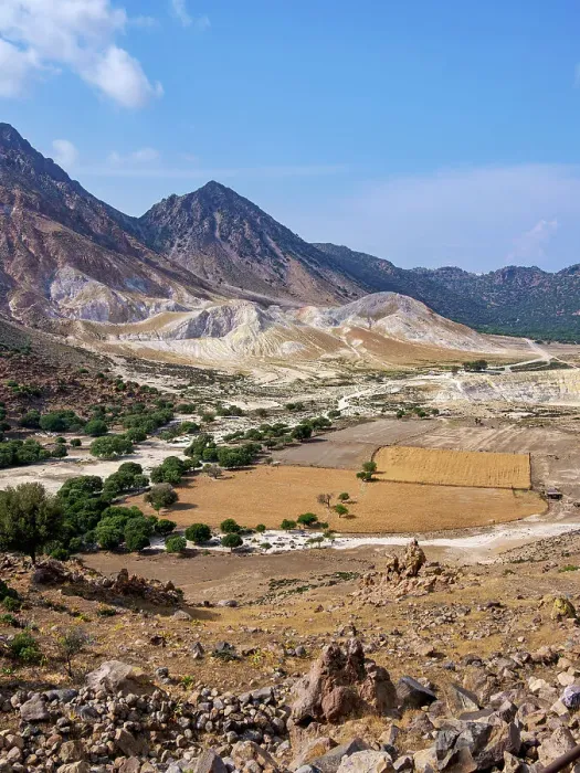 Framed Print : Volcanic Landscape near Stefanos Volcano Crater, Nisyros Island, Dodecanese, Greece Framed Print : Volcanic Landscape near Stefanos Volcano Crater, Nisyros Island, Dodecanese, Greece