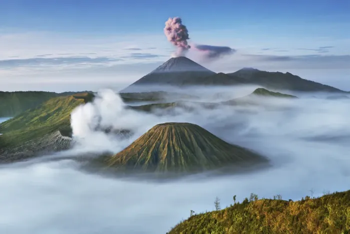 Framed Print : Volcanic landscape with Semeru, Bromo, Batok - Indonesia, Java, Tengger Caldera Framed Print : Volcanic landscape with Semeru, Bromo, Batok - Indonesia, Java, Tengger Caldera