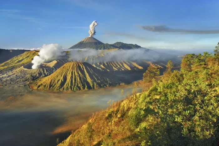Framed Print : Volcanic landscape with Semeru, Bromo, Batok - Indonesia, Java, Tengger Caldera Framed Print : Volcanic landscape with Semeru, Bromo, Batok - Indonesia, Java, Tengger Caldera