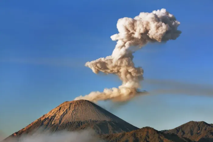 Framed Print : Volcanic landscape with Semeru - Indonesia, Java, Tengger Caldera Framed Print : Volcanic landscape with Semeru - Indonesia, Java, Tengger Caldera