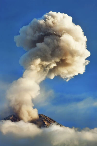 Volcano eruption Semeru with ash cloud - Indonesia, Java, Lumajang, Semeru