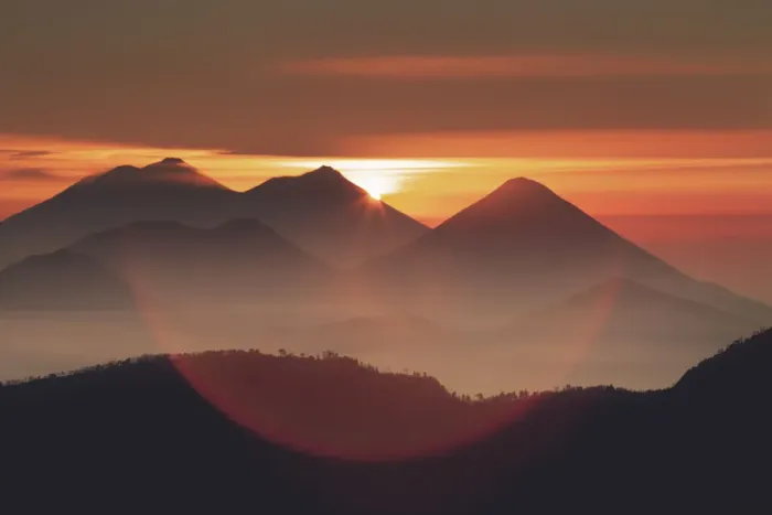 Framed Print : volcanoes Acatenango, Fuego, Atitlan - Guatemala, Quezaltenango, Santa Maria