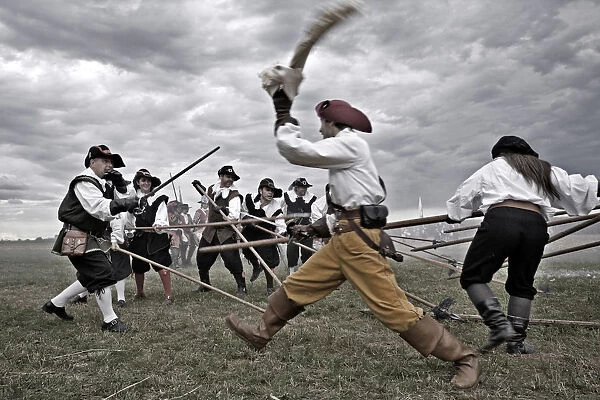 Volvera, Turin, Piedmont, Italy. Battle of Marsaglia historical reenactment