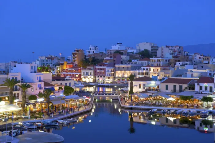 Framed Print : Vouliseni Lake in Agios Nikolaos, Crete, Greece
