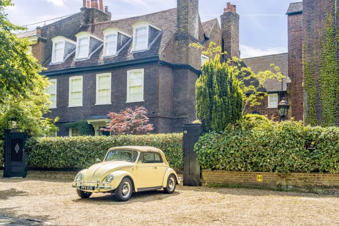 Framed Print : VW car in Highgate Village, London, England, Uk Framed Print : VW car in Highgate Village, London, England, Uk