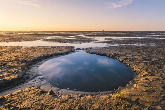 Framed Print : Wadden Sea with low tide, Duhnen, Cuxhaven, Lower Saxony, Germany Framed Print : Wadden Sea with low tide, Duhnen, Cuxhaven, Lower Saxony, Germany
