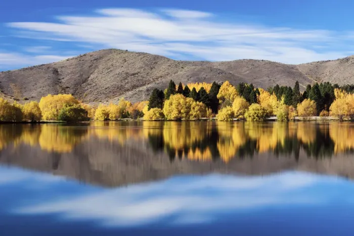 Framed Print : Wairepo Arm Reflections in Autumn, New Zealand