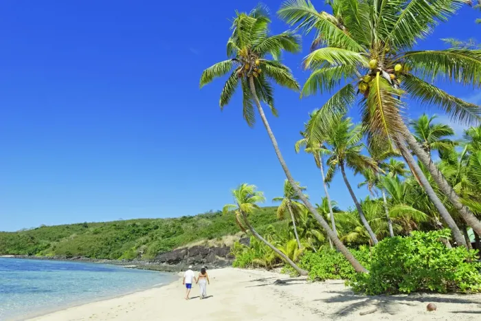 Framed Print : Walking on a tropical beach, Drawaqa Island, Yasawa island group, Fiji, South Pacific Framed Print : Walking on a tropical beach, Drawaqa Island, Yasawa island group, Fiji, South Pacific