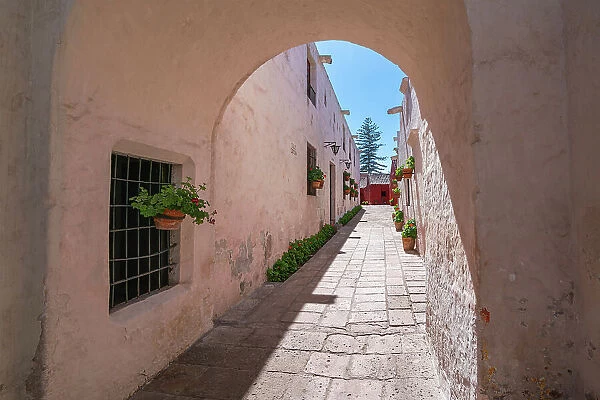 Walkway at Monastery of Santa Catalina de Siena, UNESCO, Arequipa, Arequipa Province, Arequipa Region, Peru