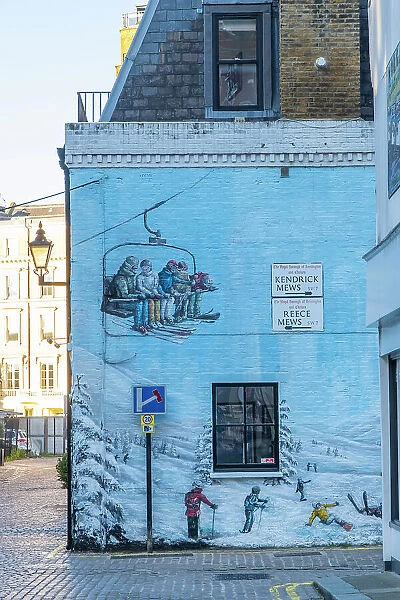 Wall art, Kensington, London, England, UK