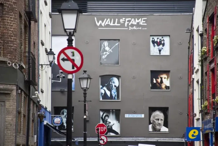Framed Print : Wall of fame in the Temple Bar district in the city of Dublin in Ireland Framed Print : Wall of fame in the Temple Bar district in the city of Dublin in Ireland