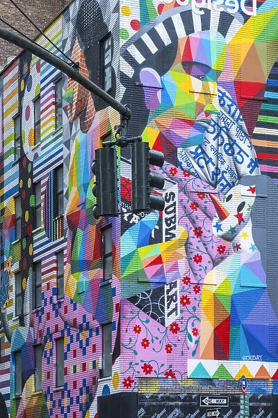 Wall mural, Midtown Manhattan, New York City, USA
