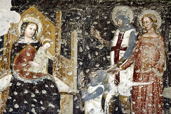 Wall painting, Church Santa Anastasia, Verona, Veneto, Italy