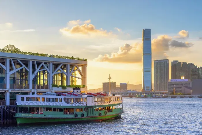 Framed Print : Wan Chai Pier, Star Ferry and International Commerce Centre, Hong Kong Framed Print : Wan Chai Pier, Star Ferry and International Commerce Centre, Hong Kong