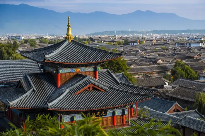 Framed Print : Wangulou Pagoda, Mufu Palace, Lijiang, Yunnan Province, China