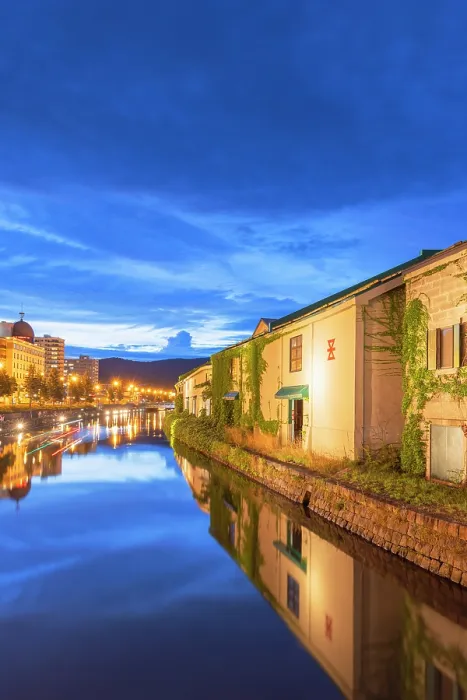 Framed Print : Warehouse District and Otaru Canal at dusk, Otaru, Hokkaido, Japan Framed Print : Warehouse District and Otaru Canal at dusk, Otaru, Hokkaido, Japan