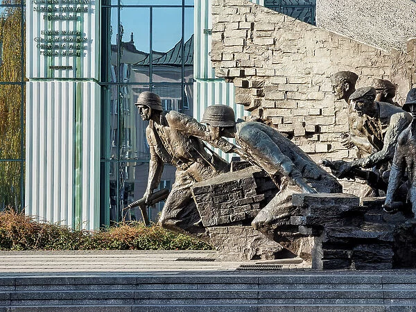 Warsaw Uprising Monument and Supreme Court of Poland in the background, Warsaw, Masovian Voivodeship, Poland