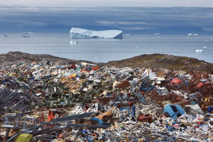 Framed Print : Waste dump near Ilulissat with icebergs - Greenland, Qsuitsup, Ilulissat Framed Print : Waste dump near Ilulissat with icebergs - Greenland, Qsuitsup, Ilulissat