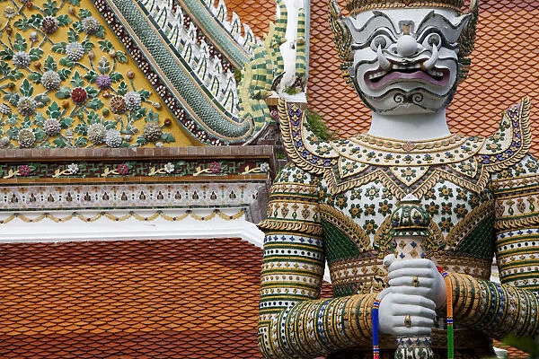 Detail in the Wat Arun Temple in Bangkok Thailand