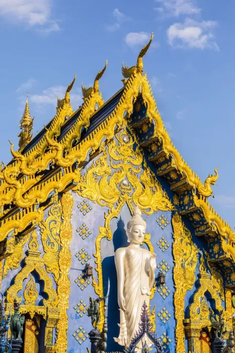 Framed Print : Wat Rong Suea Ten (Blue Temple), Chiang Rai, Northern Thailand, Thailand