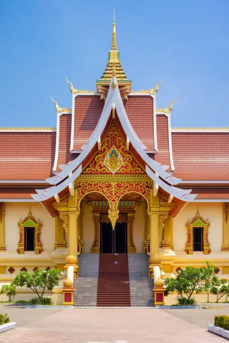 Framed Print : Wat Thatluang Neua, residence of supreme patriarch of Laos Buddhism, Vientiane, Laos Framed Print : Wat Thatluang Neua, residence of supreme patriarch of Laos Buddhism, Vientiane, Laos