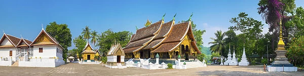 Wat Xieng Thong buddhist temple panorama, Luang Prabang, Louangphabang Province, Laos