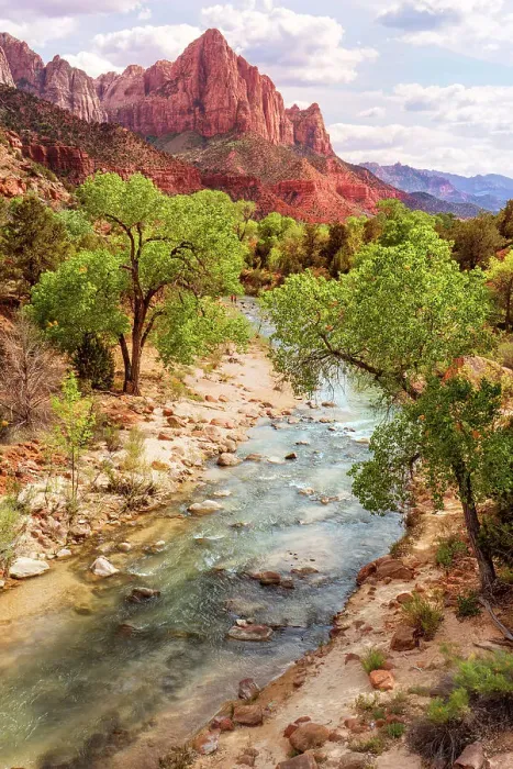 Framed Print : The Watchman Mountain view and the Virgin River, Zion National Park, Utah, USA Framed Print : The Watchman Mountain view and the Virgin River, Zion National Park, Utah, USA
