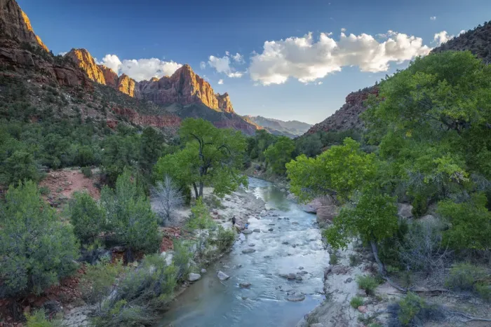 Framed Print : The Watchman mountain and Virgin river, Zion National Park, Utah, USA Framed Print : The Watchman mountain and Virgin river, Zion National Park, Utah, USA