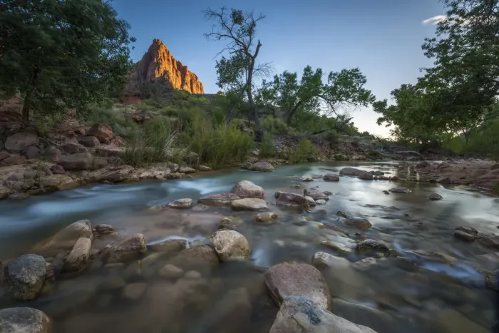Framed Print : Watchman at sunset, Zion National Park, Utah, North America, USA Framed Print : Watchman at sunset, Zion National Park, Utah, North America, USA