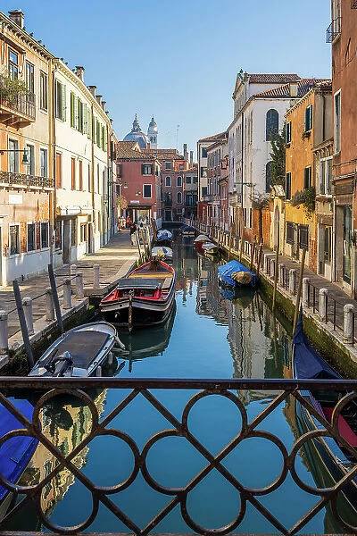 Water canal in Dorsoduro, Venice, Veneto, Italy