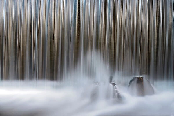 Water flowing off a wier on Dryberry Creek Near Sioux Narrows, Ontario, Canada