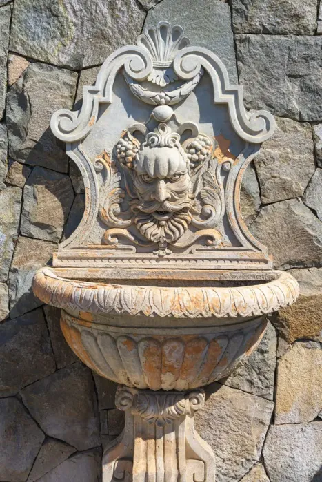 Framed Print : Detail of water fountain, Haras de Pirque winery, Pirque, Maipo Valley, Cordillera Province, Santiago Metropolitan Region, Chile