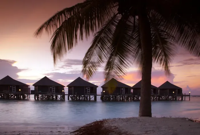 Framed Print : Water Villas at Sunset, Kuredu, Maldives Framed Print : Water Villas at Sunset, Kuredu, Maldives